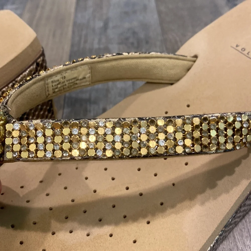 Snakeskin and Rhinestone Volatile Sandals - Picture 14 of 15